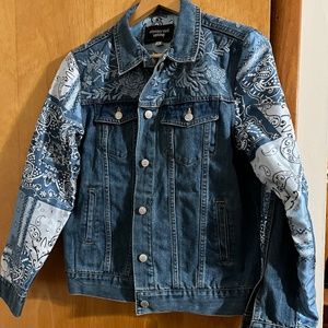24” Johnny Was Workshop Small Denim Embroidered Jacket Free Ship